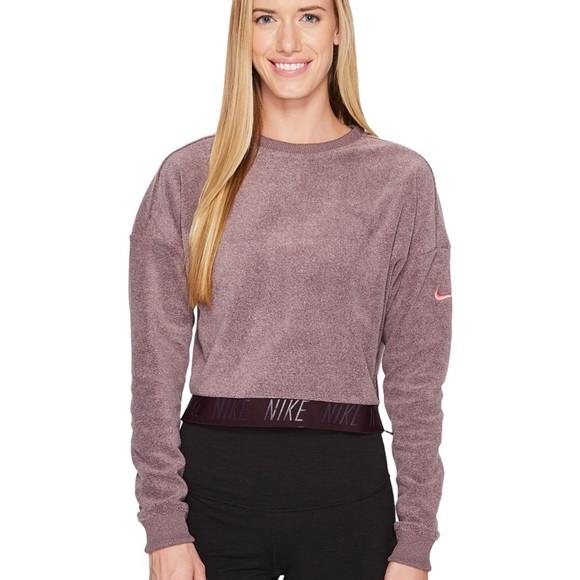 Nike Crew Neck Crop Training Top Zipper Sweater - Picture 2 of 4